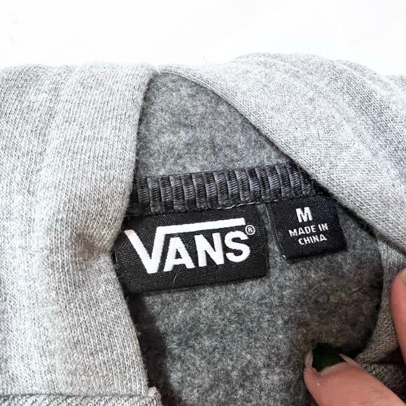 Vans Off The Wall Classic Hoodie Full Zip Youth Medium Gray Sweater Sweatshirt - Picture 6 of 6